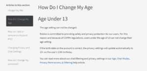 Change Your Birthday on Roblox Under 13